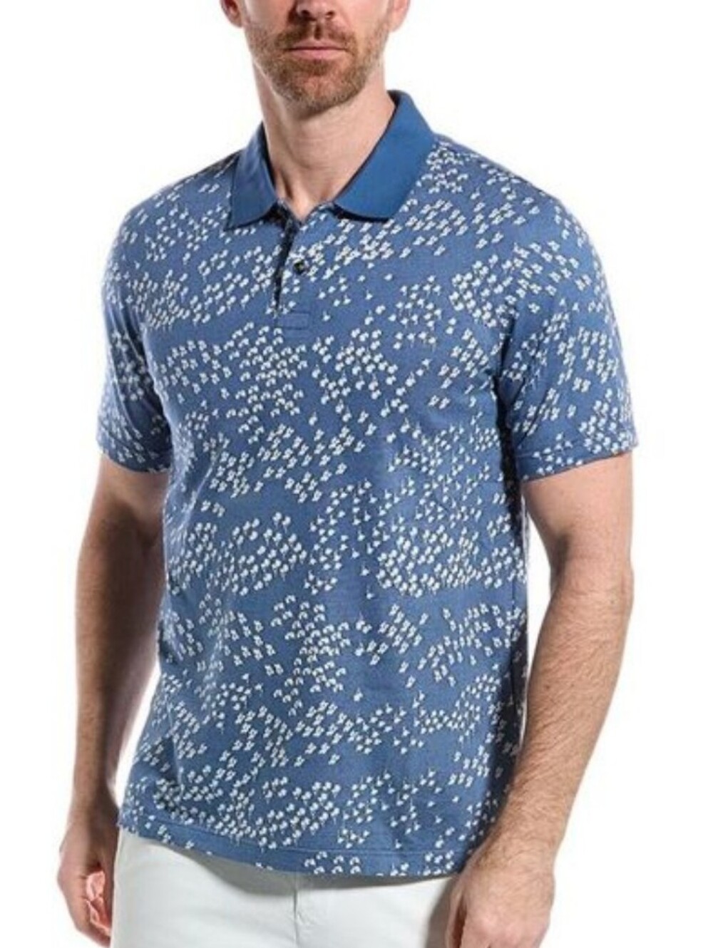 Ted Baker Pacita All Over Floral Jacquard Polo Shirt Size 3 Medium